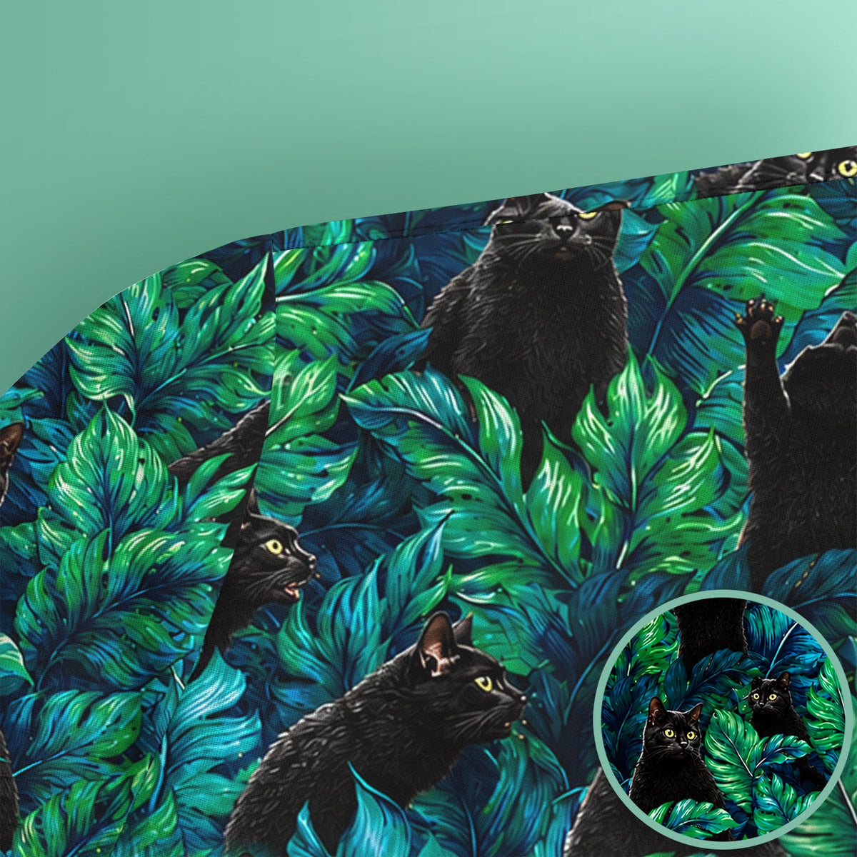 Black Cat Tropical Jungle Nurse Scrub Top