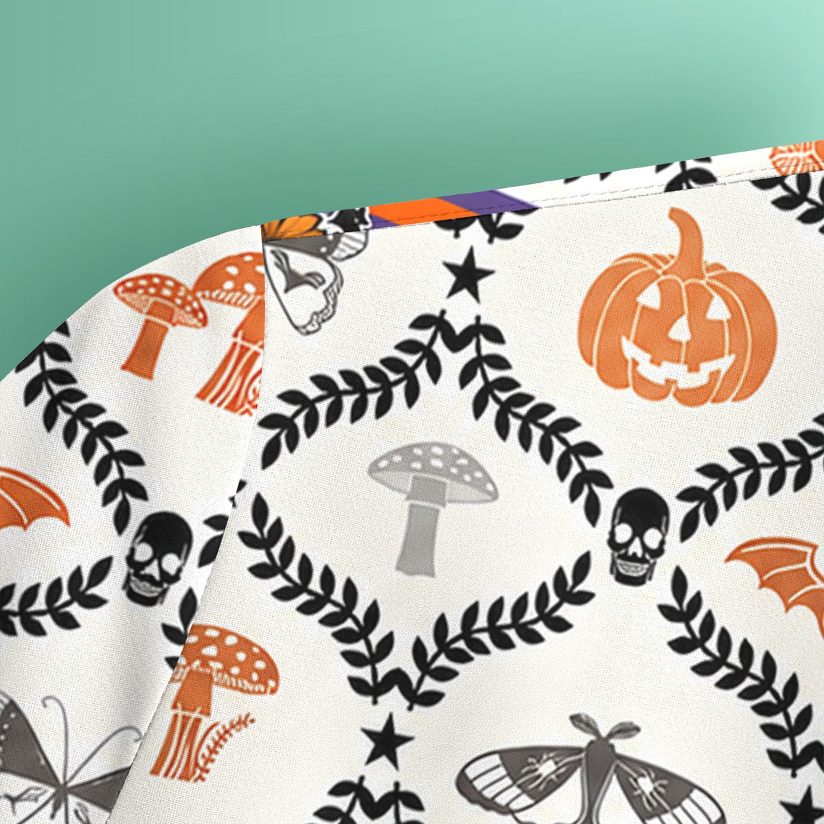 Checkered Pumpkin Bow Nurse Scrub Top - Halloween Gift