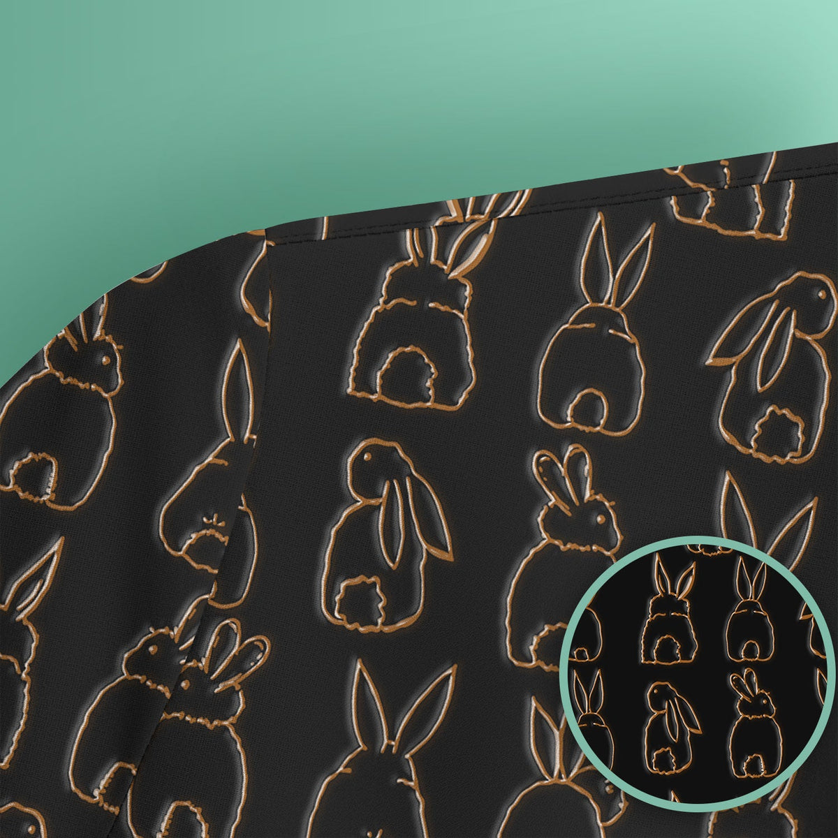 Cartoon Bunny Line Art Nurse Scrub Top - Easter Gift