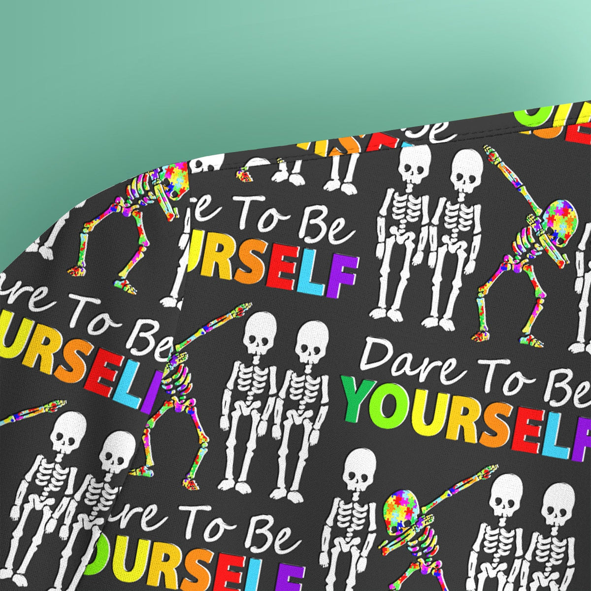 Rainbow Skeleton Dare To Be Yourself Nurse Scrub Top