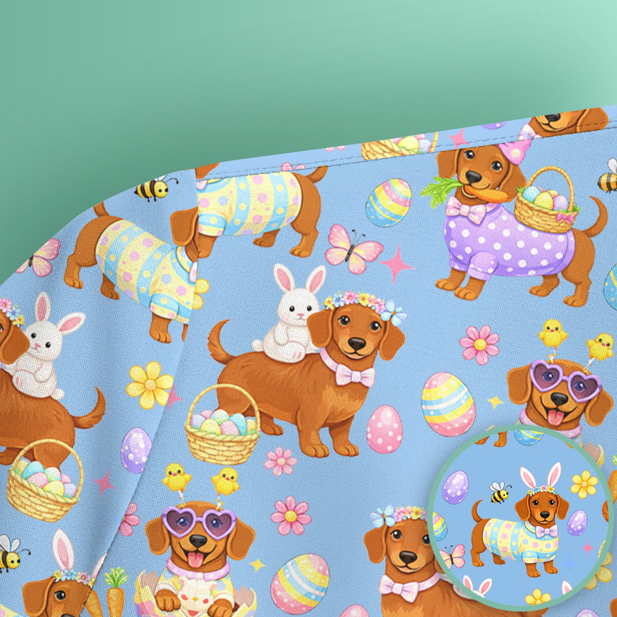 Easter Dachshund Nurse Scrub Top