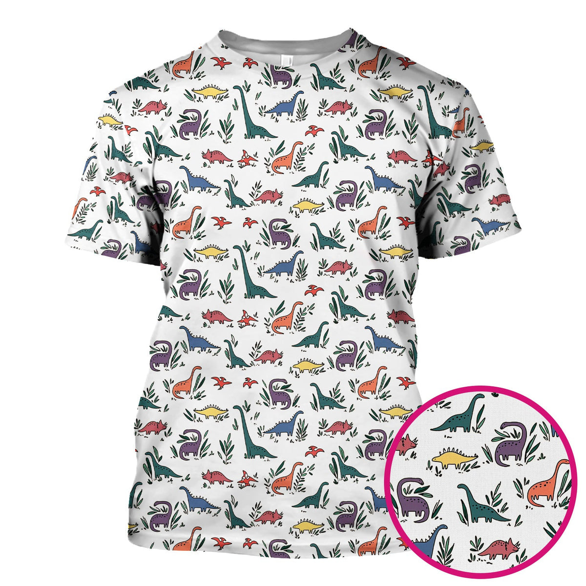 Dinosaur Leafy Garden Nurse Scrub Top
