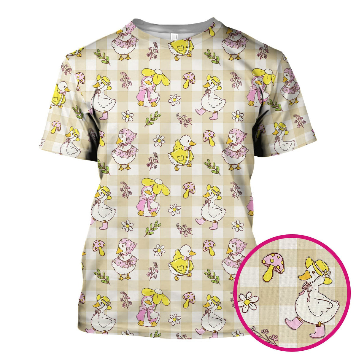 Duck Outfit Gingham Nurse Scrub Top