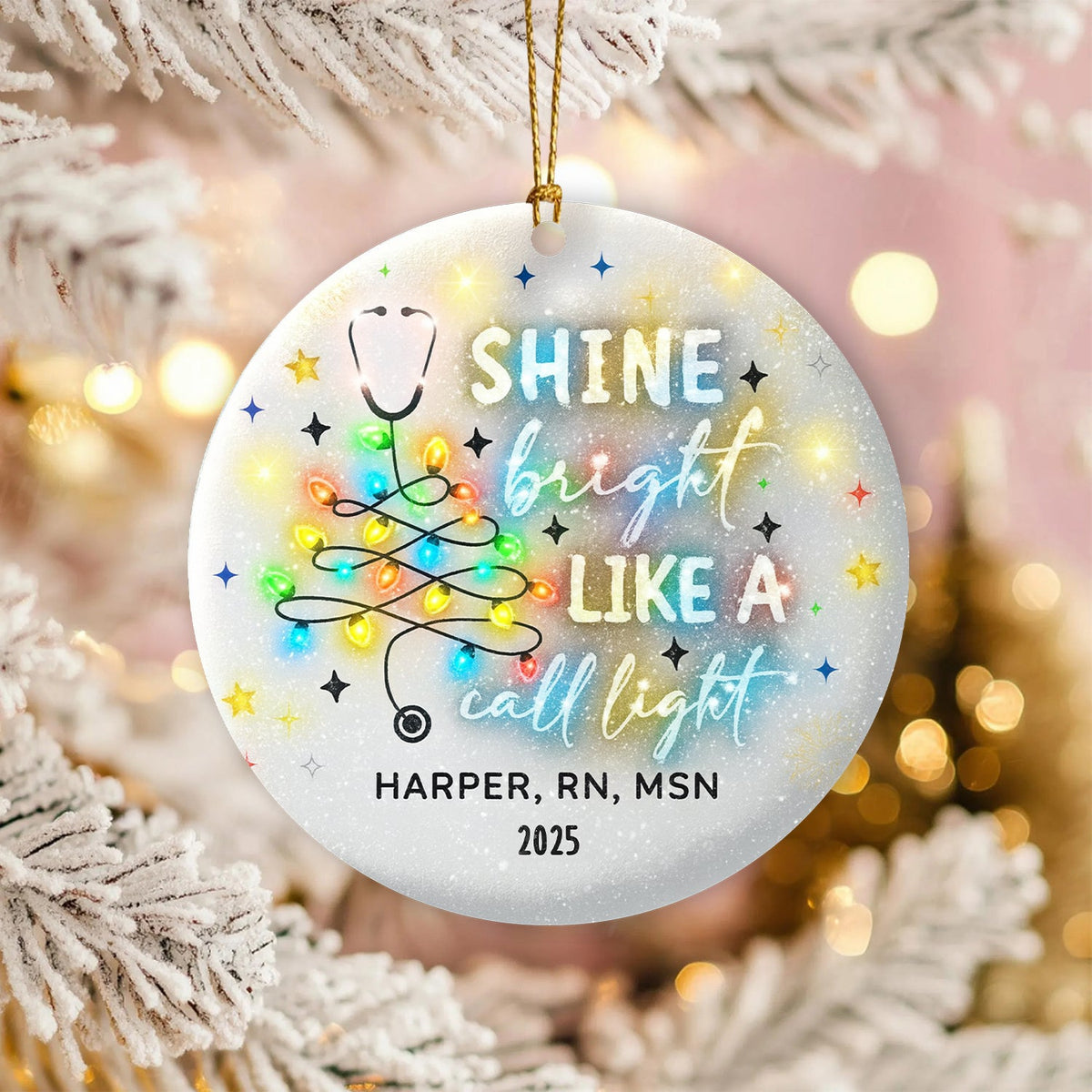 Personalized Shine Bright Call Light Nurse Ornament