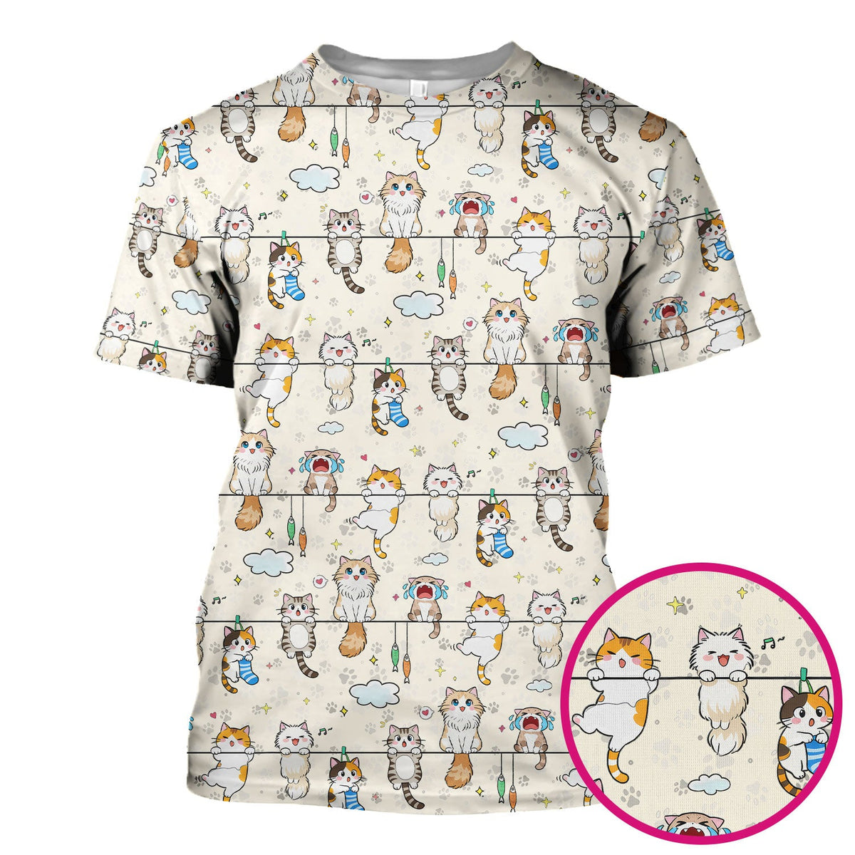 Cats With Cute Expressions Nurse Scrub Top