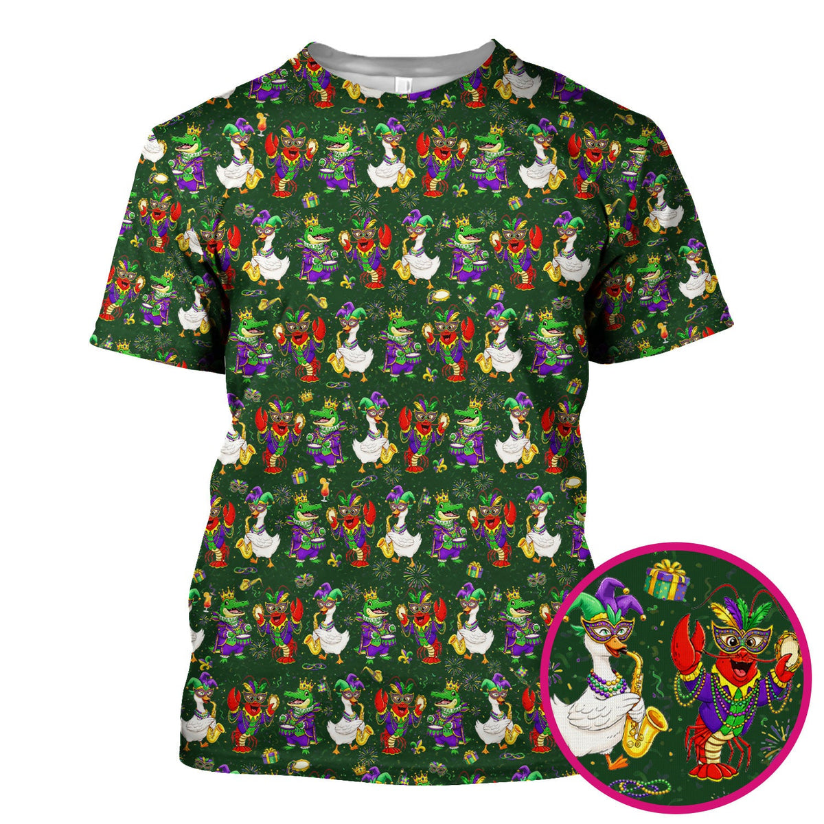 Crawfish Duck Mardi Gras Nurse Scrub Top