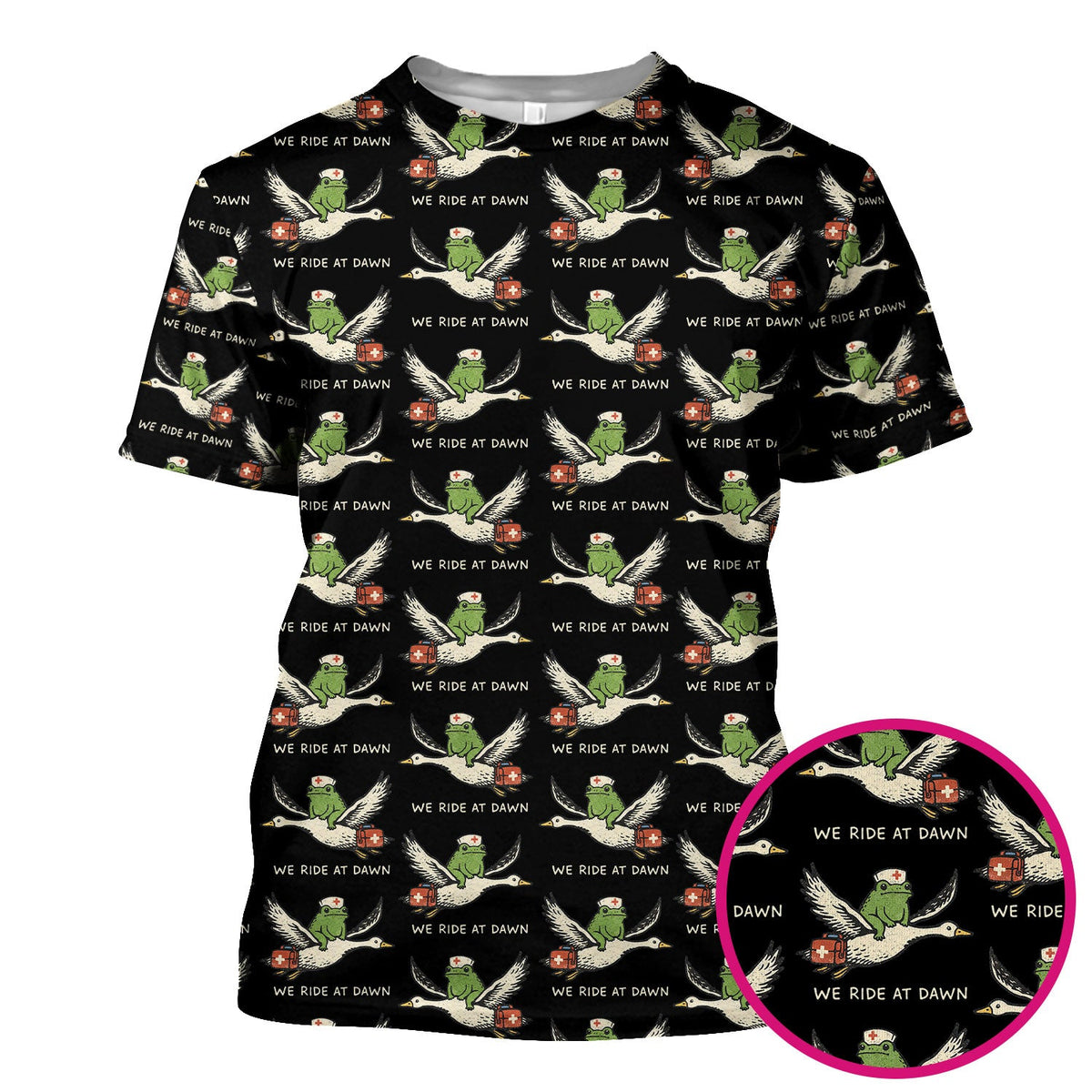 Frog Riding Goose Nurse Scrub Top