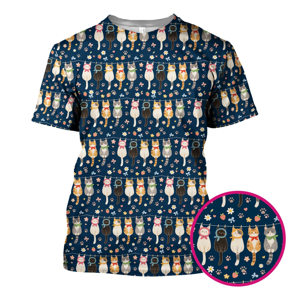 Cat Clothesline Nurse Scrub Top