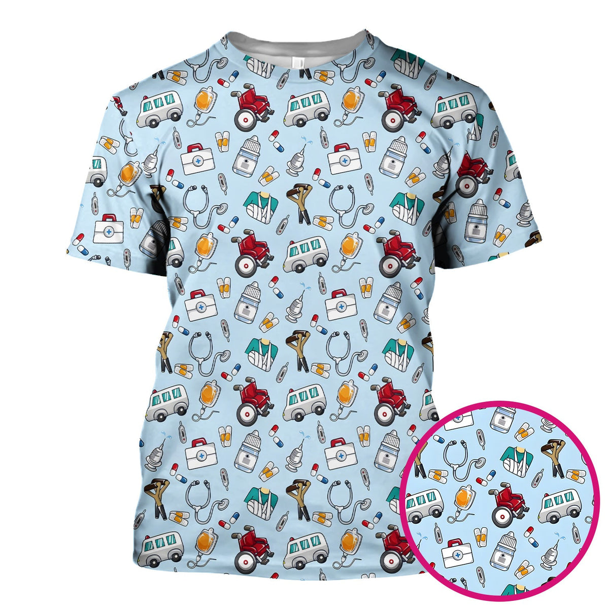 Medical Tools Emergency Transport Nurse Scrub Top