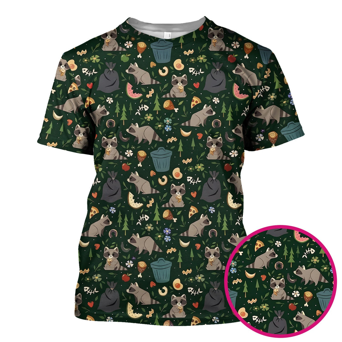 Raccoon Forest Food Nurse Scrub Top
