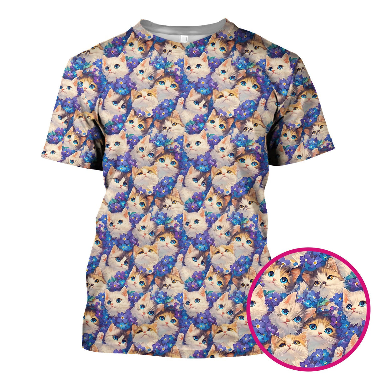 Cute Blue Eyed Kitten Nurse Scrub Top