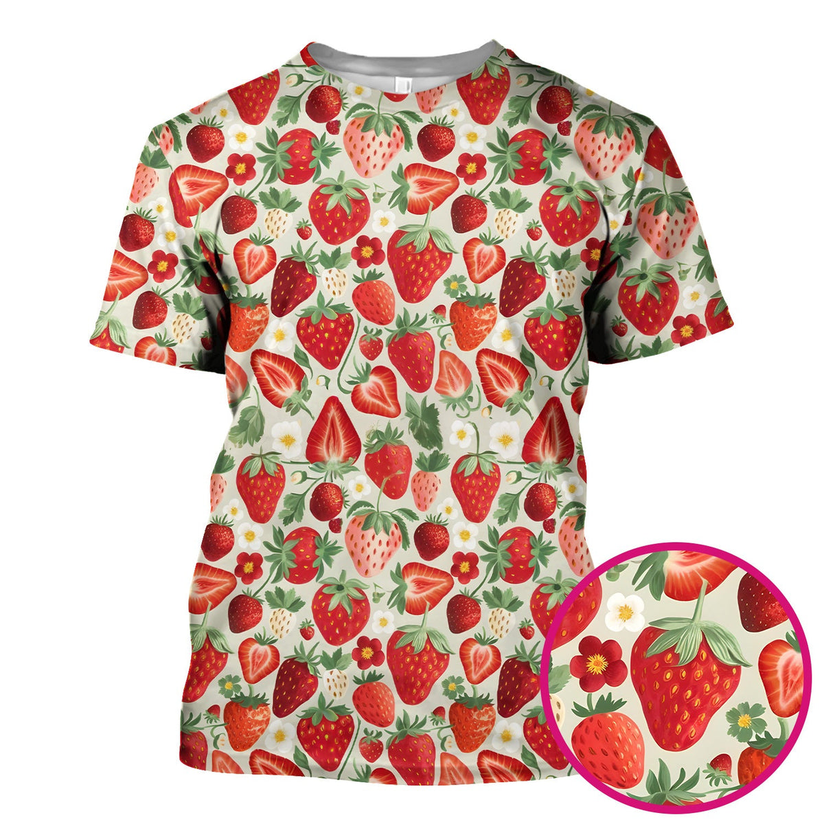 Fresh Strawberry Leaves Nurse Scrub Top