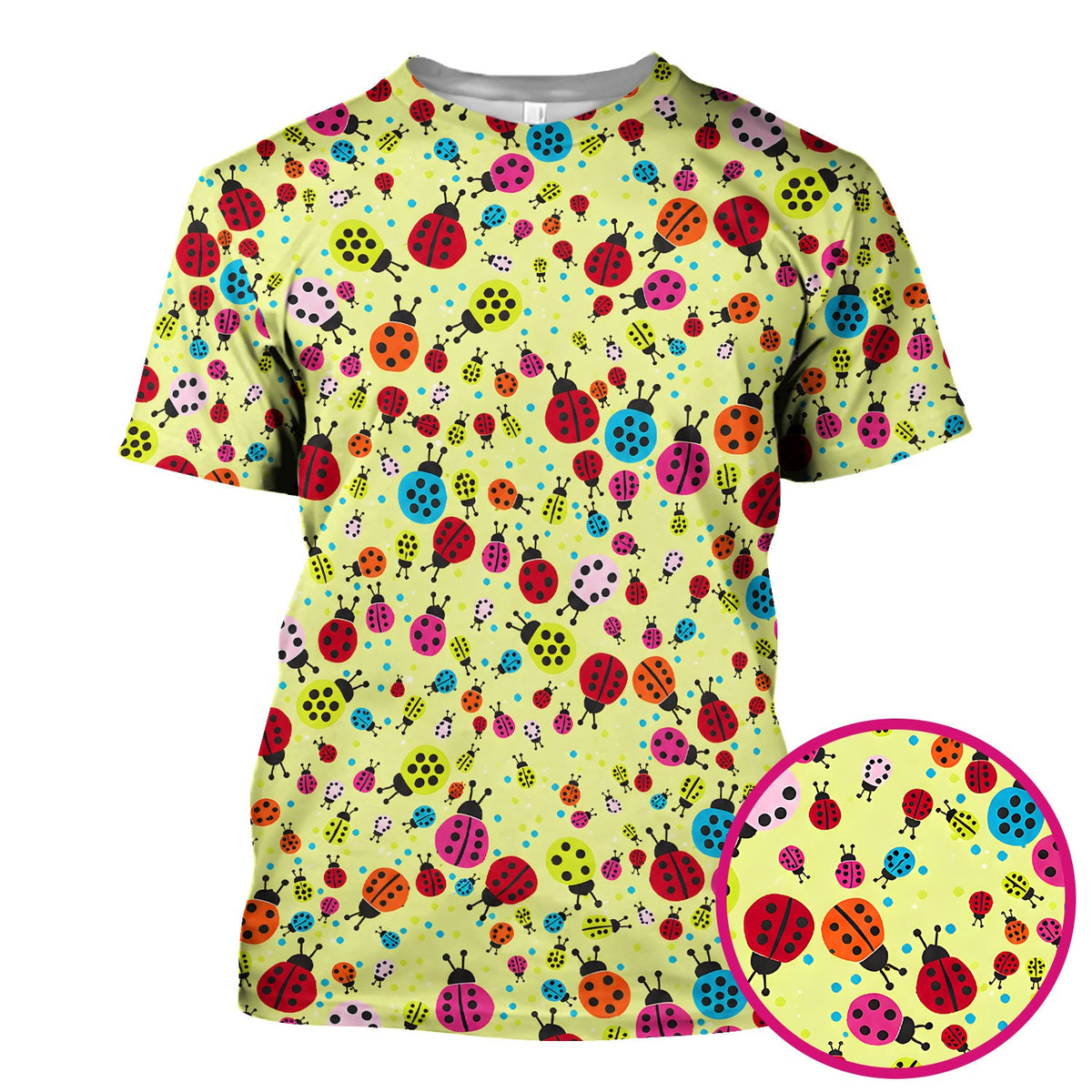 Colorful Ladybug Garden Nurse Scrub Top