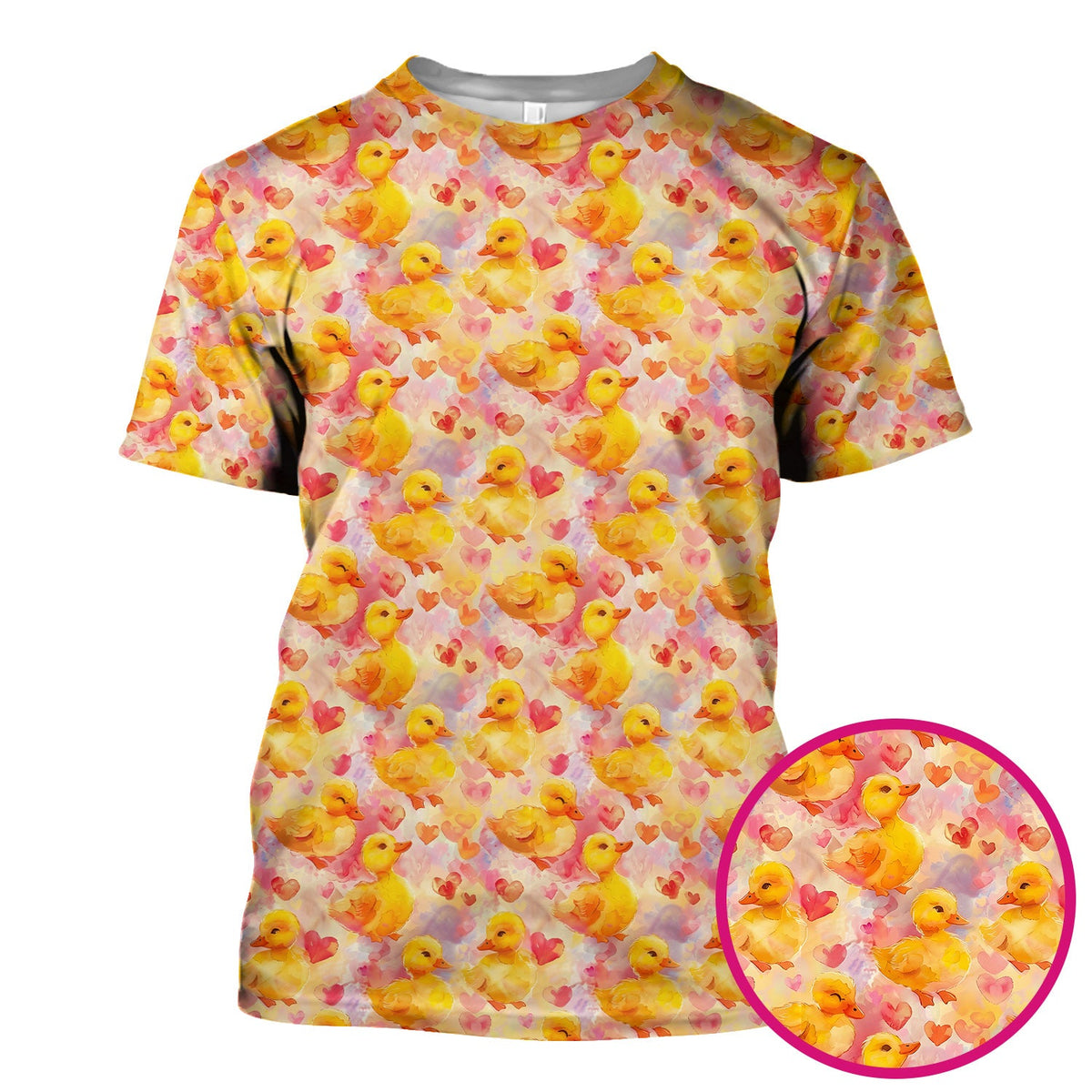 Duck Heart Watercolor Nurse Scrub Top
