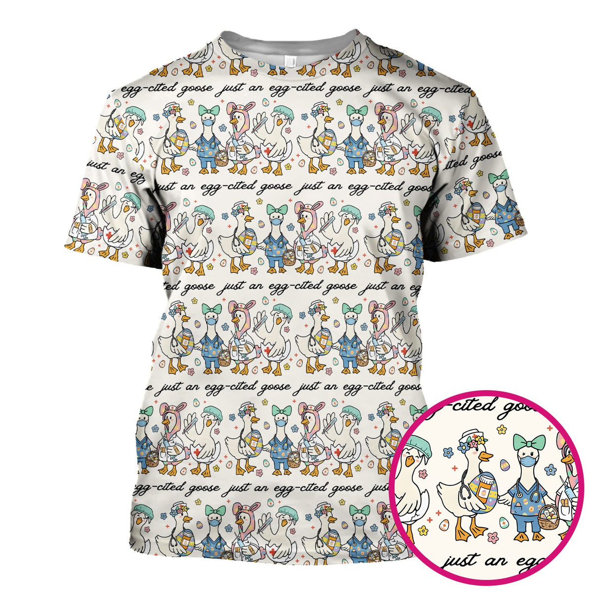 Easter Goose Nurse Scrub Top