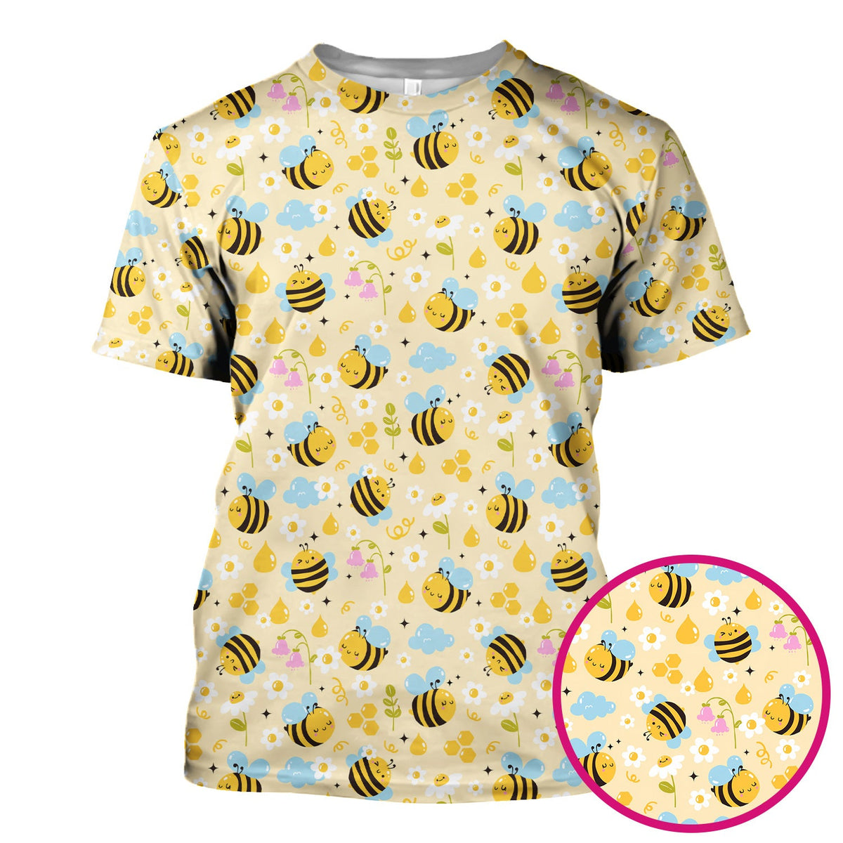 Honey Bee Flower Cloud Nurse Scrub Top