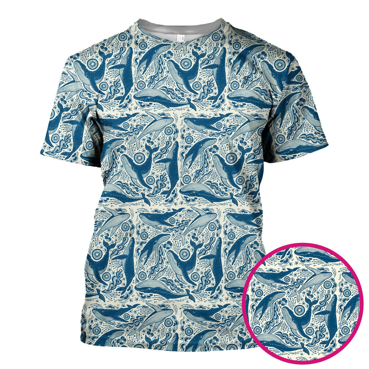 Blue Whale Ocean Nurse Scrub Top