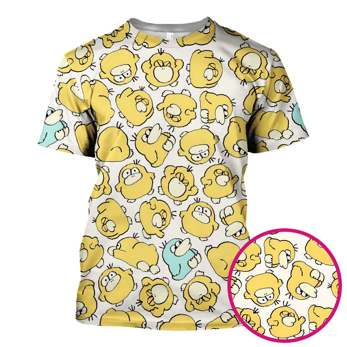 Yellow Cartoon Duck Nurse Scrub Top