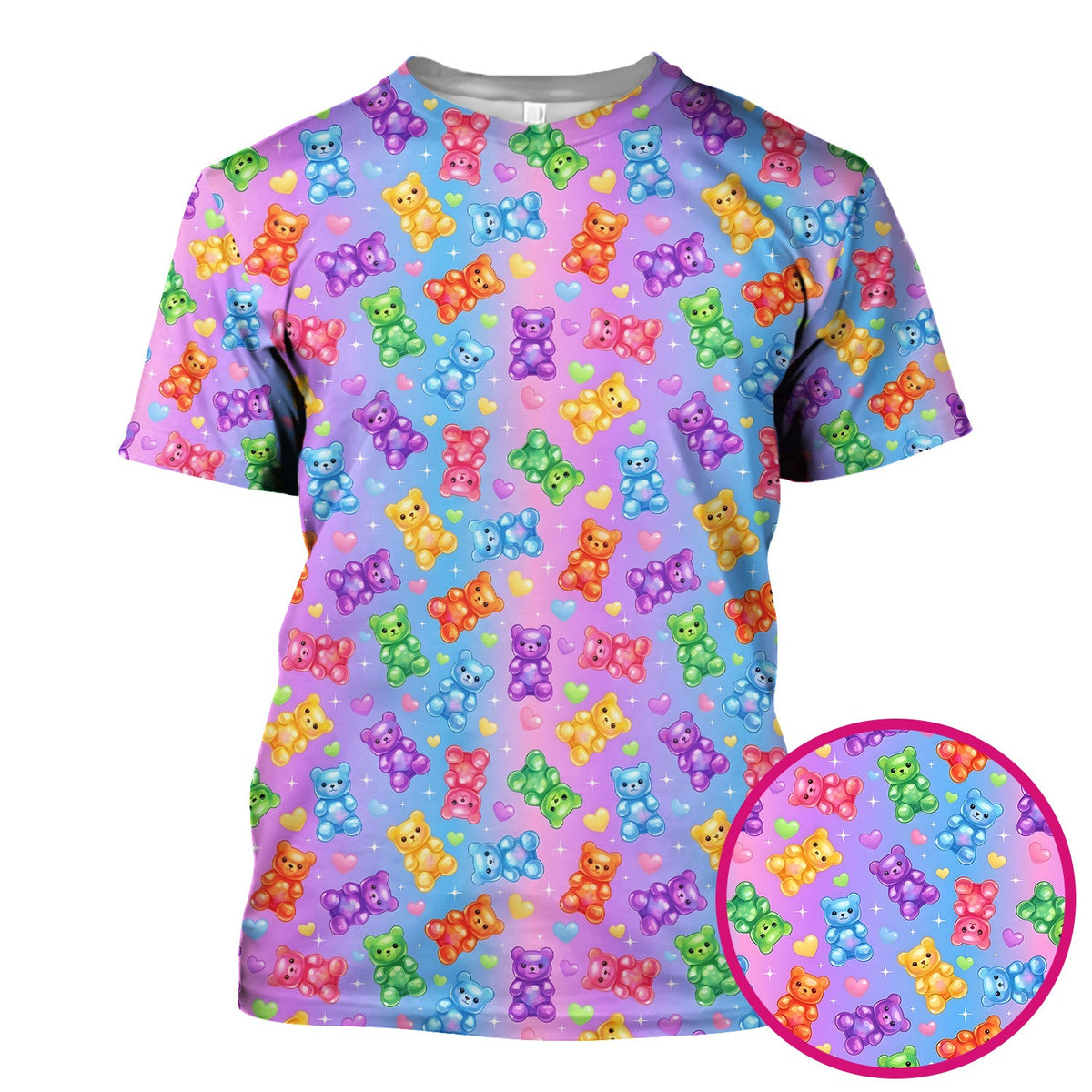 Colorful Gummy Bear Nurse Scrub Top