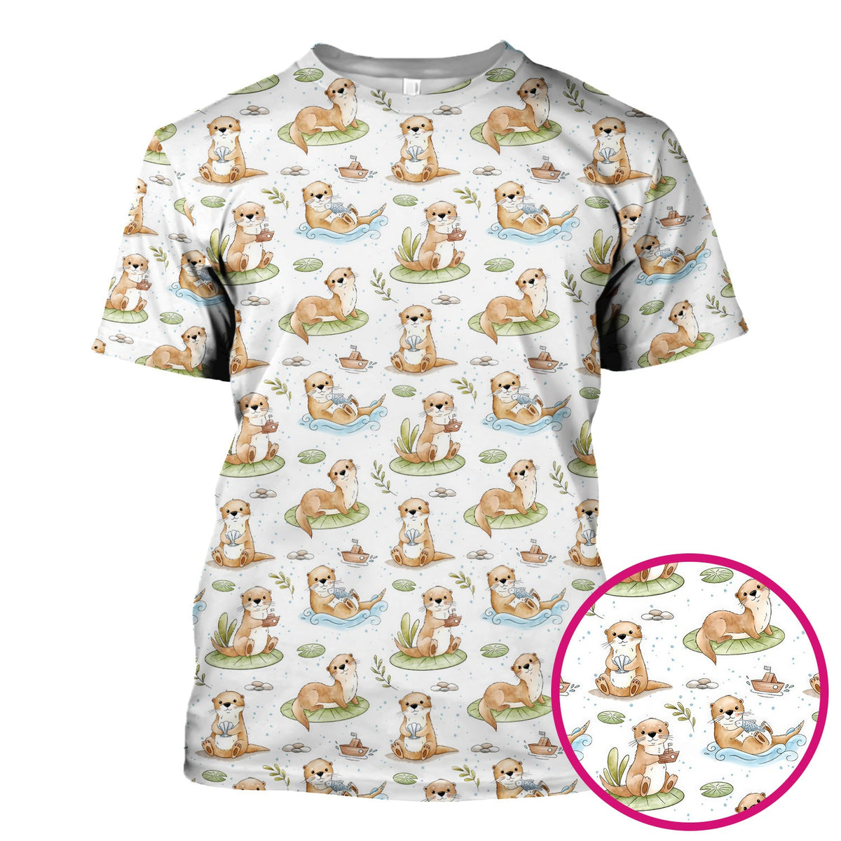 Otter Lily Pad Nurse Scrub Top