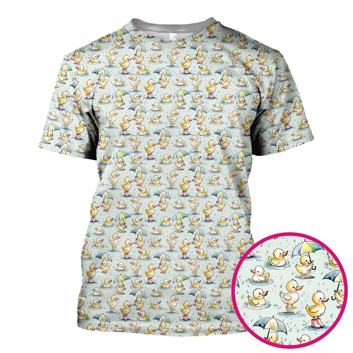 Duck Rain Umbrella Nurse Scrub Top