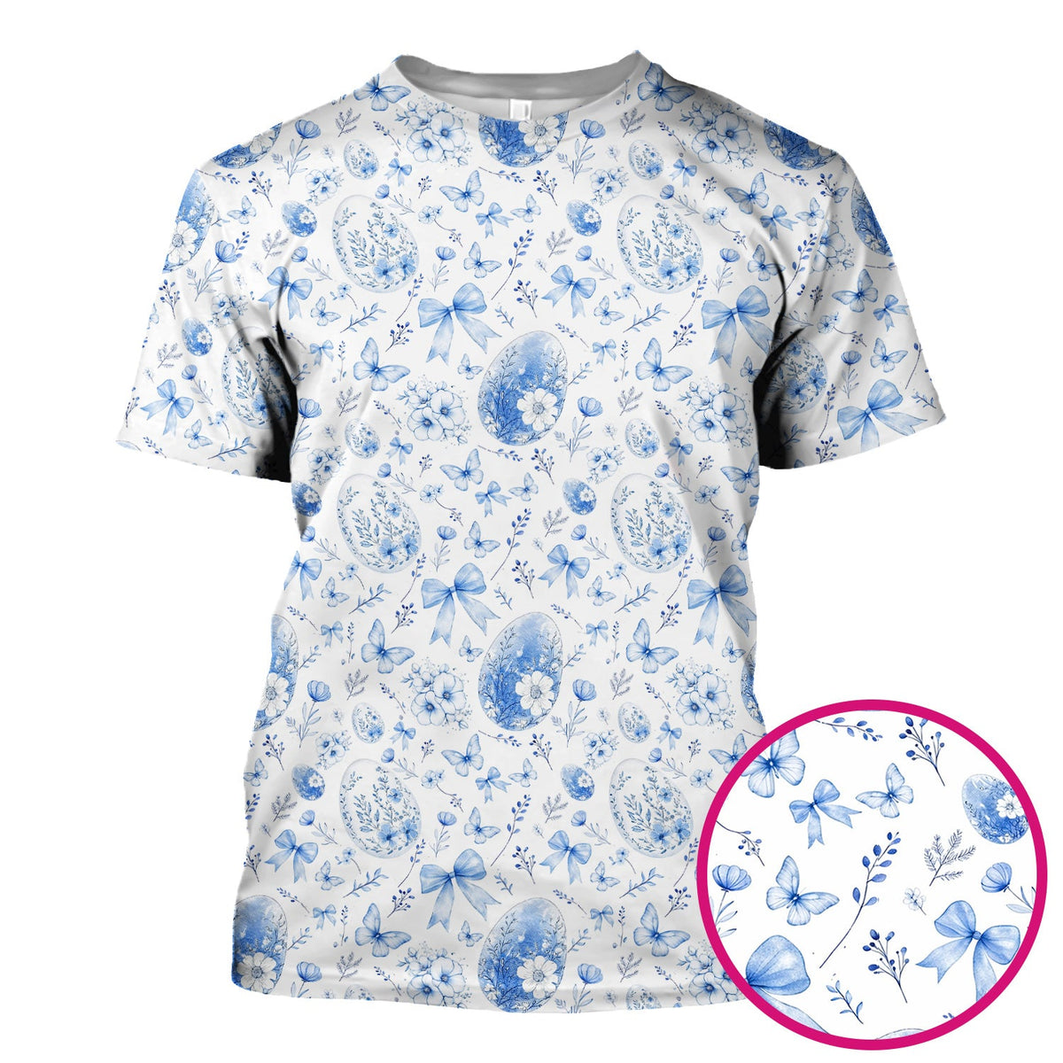 Butterfly Floral Bow Vintage Nurse Scrub Top