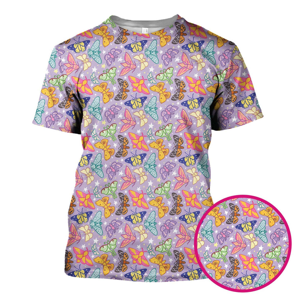 Colorful Butterfly Moth Nurse Scrub Top
