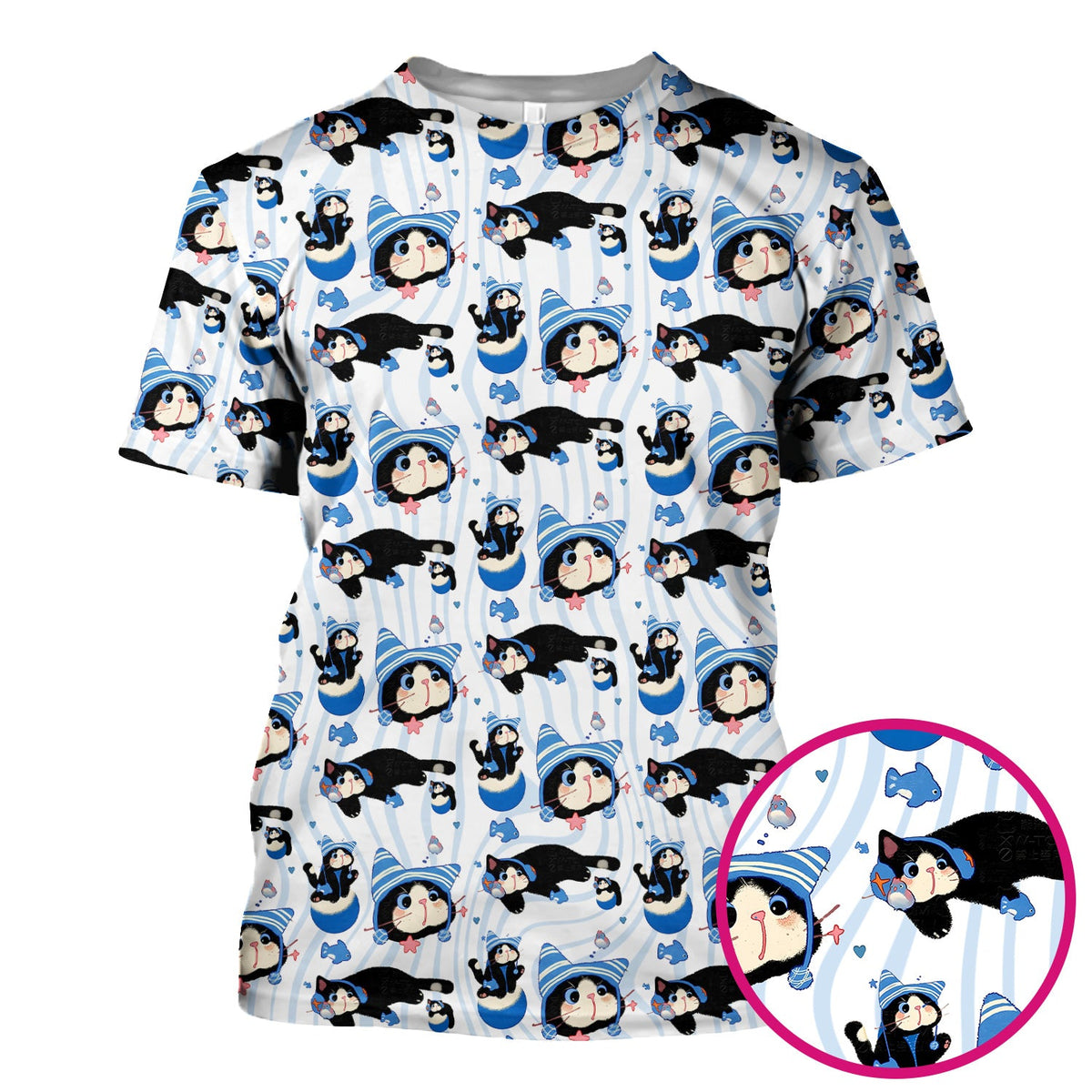 Kitten Fish Nurse Scrub Top