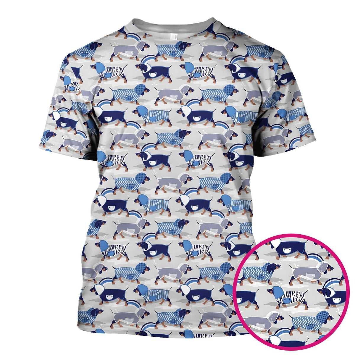 Dachshund Raincoat Parade Nurse Scrub Top