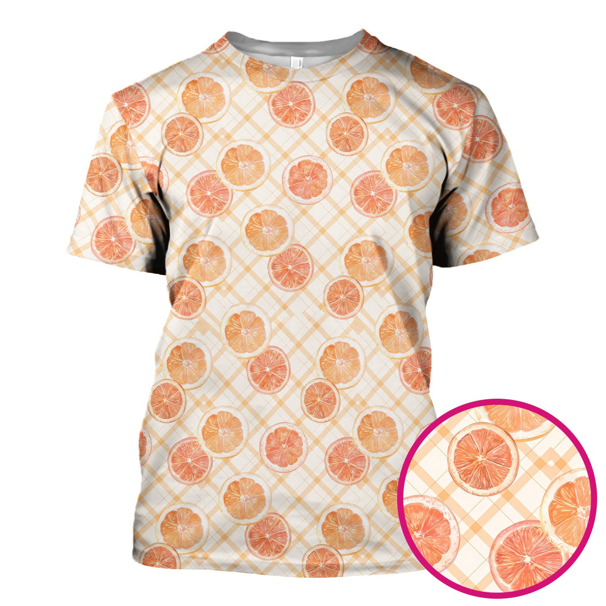 Fresh Grapefruit Slice Nurse Scrub Top