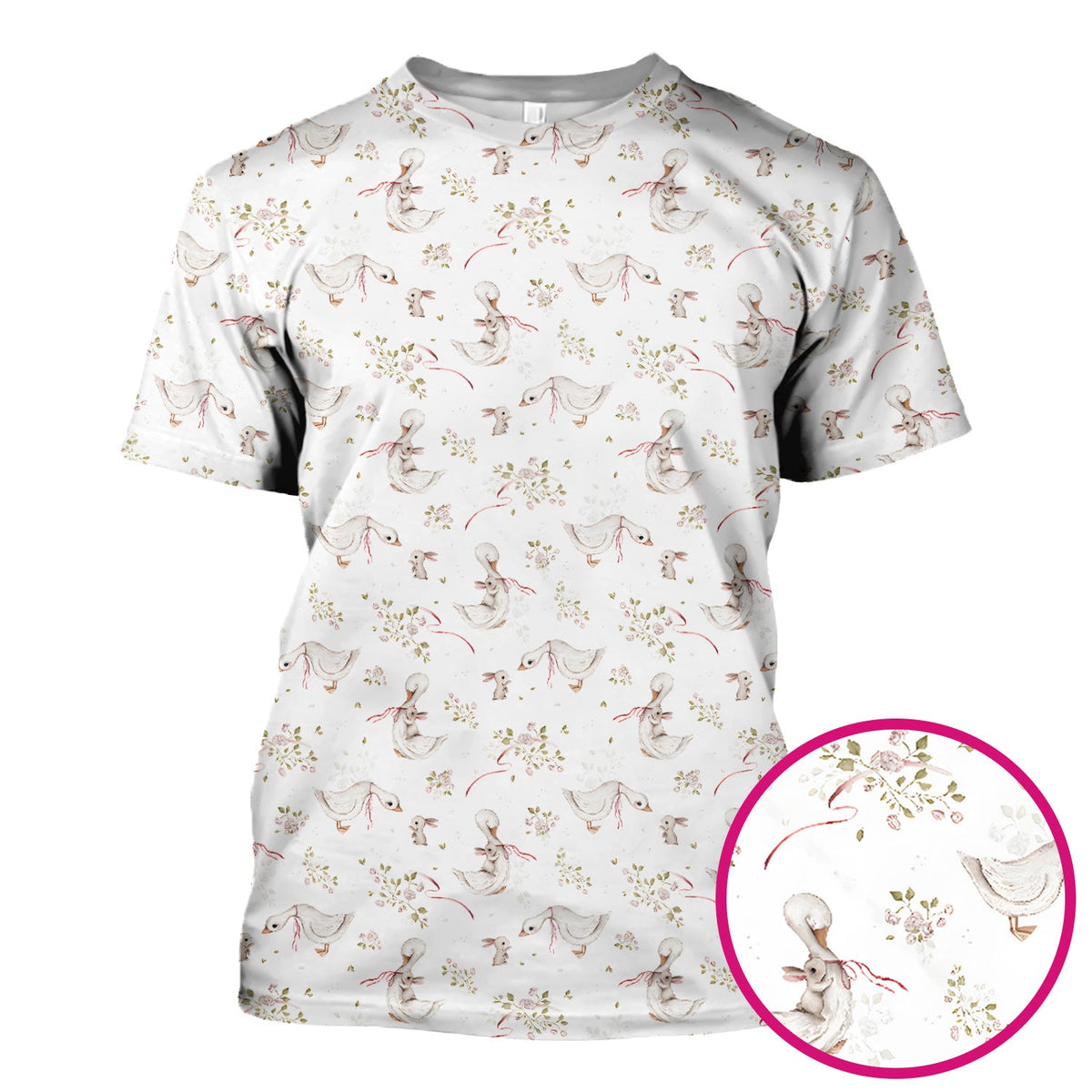 Duck Bunny Floral Nurse Scrub Top - Easter Gift