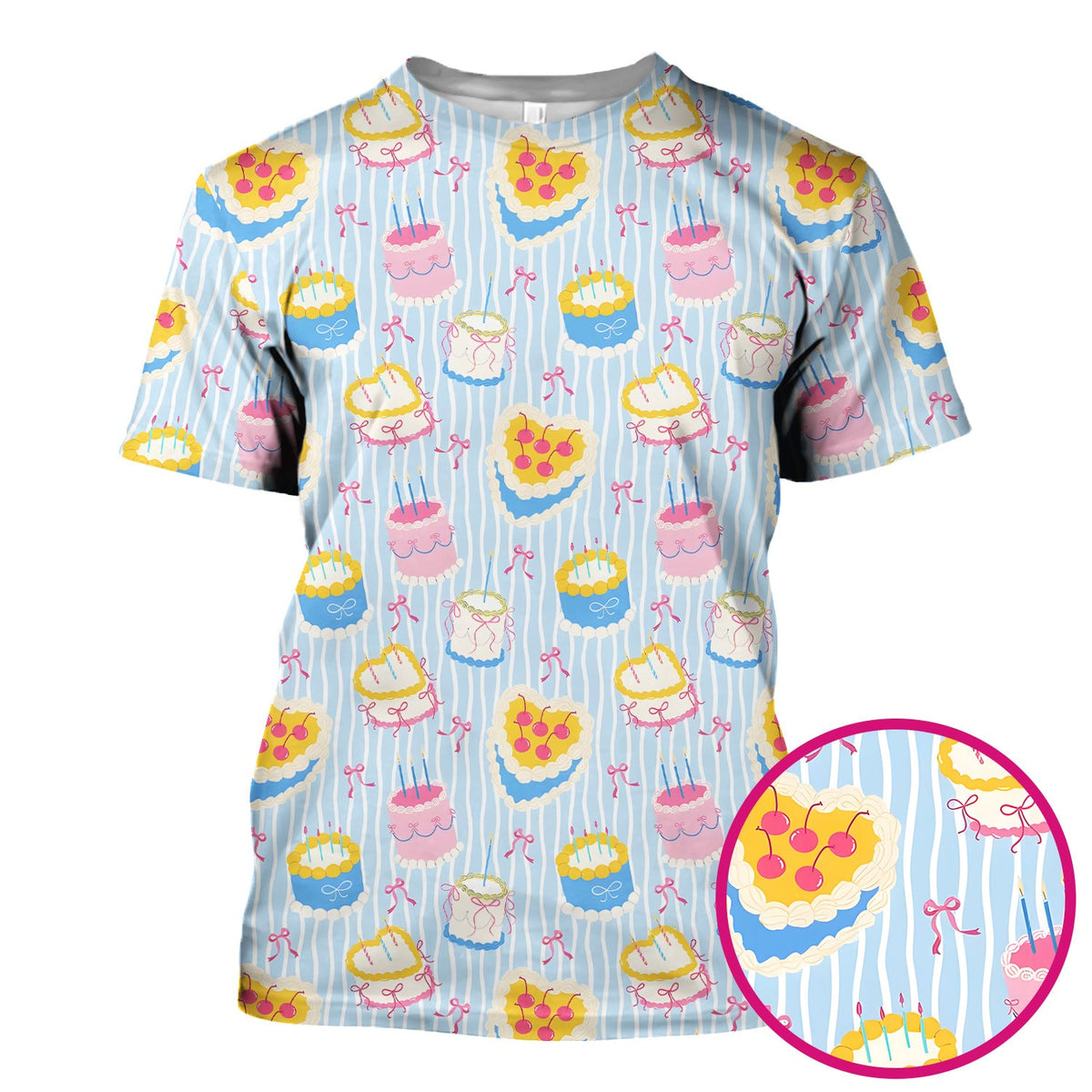 Coquette Cake Bow Stripe Nurse Scrub Top