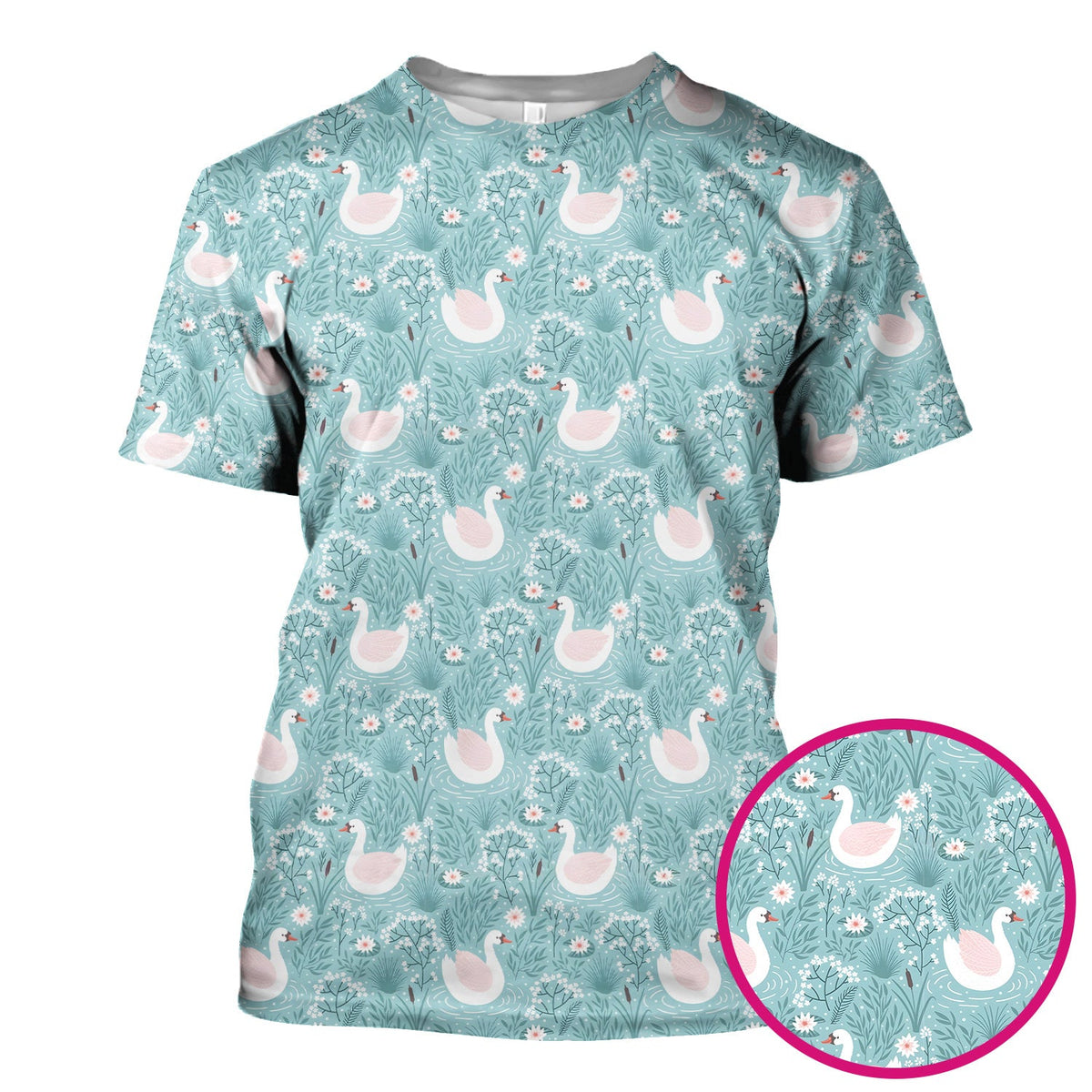 Sweet Swan Waterlily Garden Nurse Scrub Top