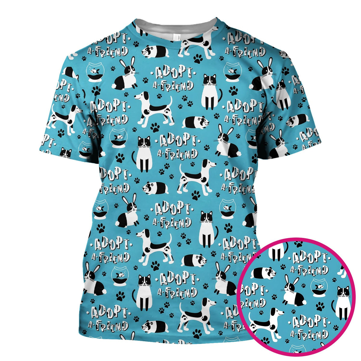 Cute Adopt A Friend Pet Nurse Scrub Top