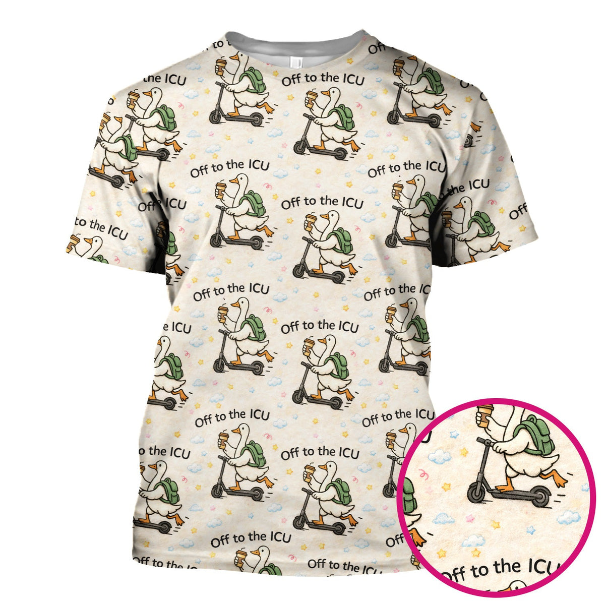 Goose Off To ICU Nurse Scrub Top