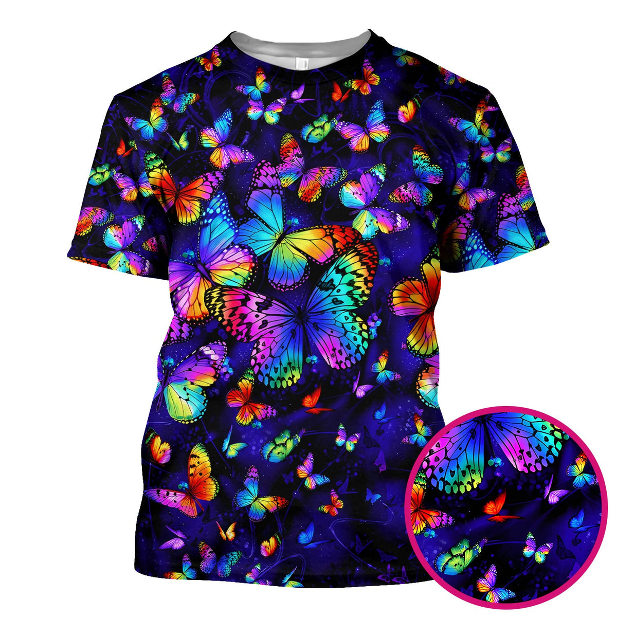 Vibrant Rainbow Butterfly Galaxy Nurse Scrub Top