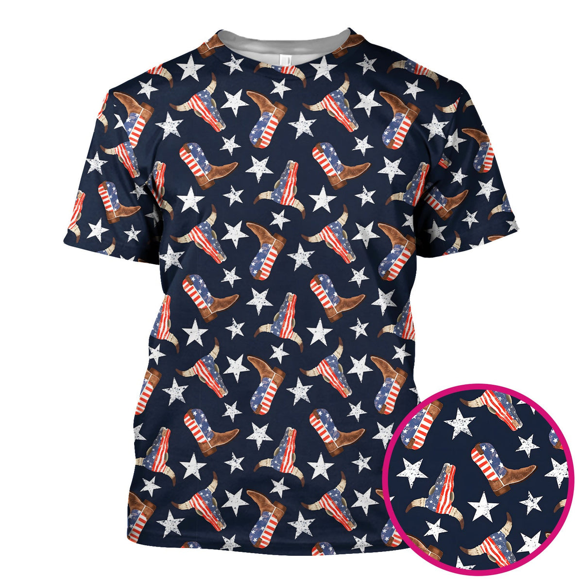 Western Boots Stars Nurse Scrub Top