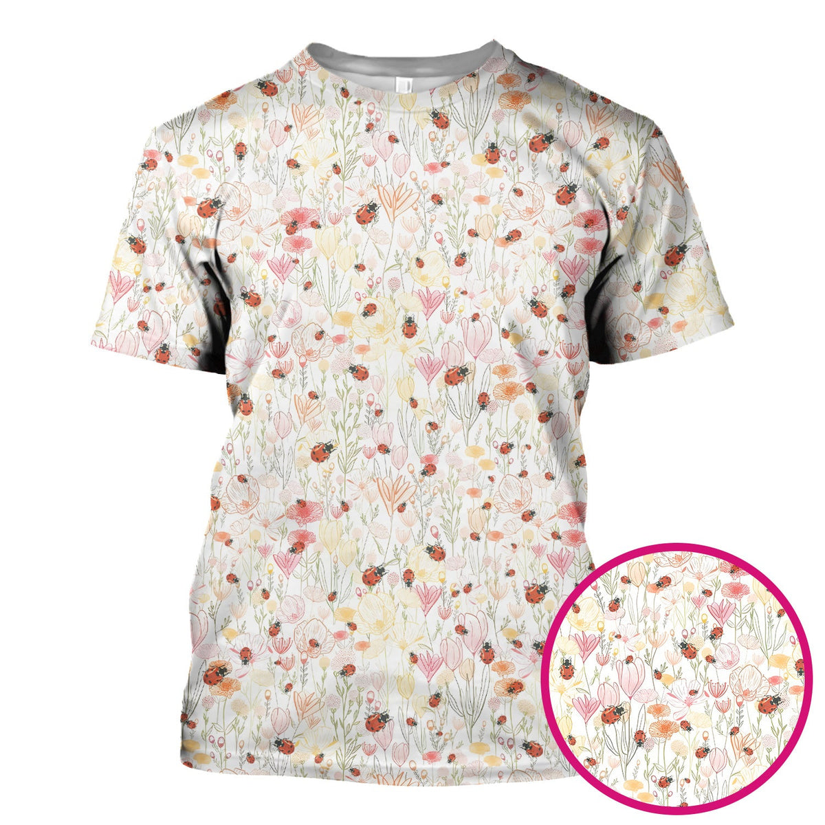 Wildflower Ladybug Garden Nurse Scrub Top