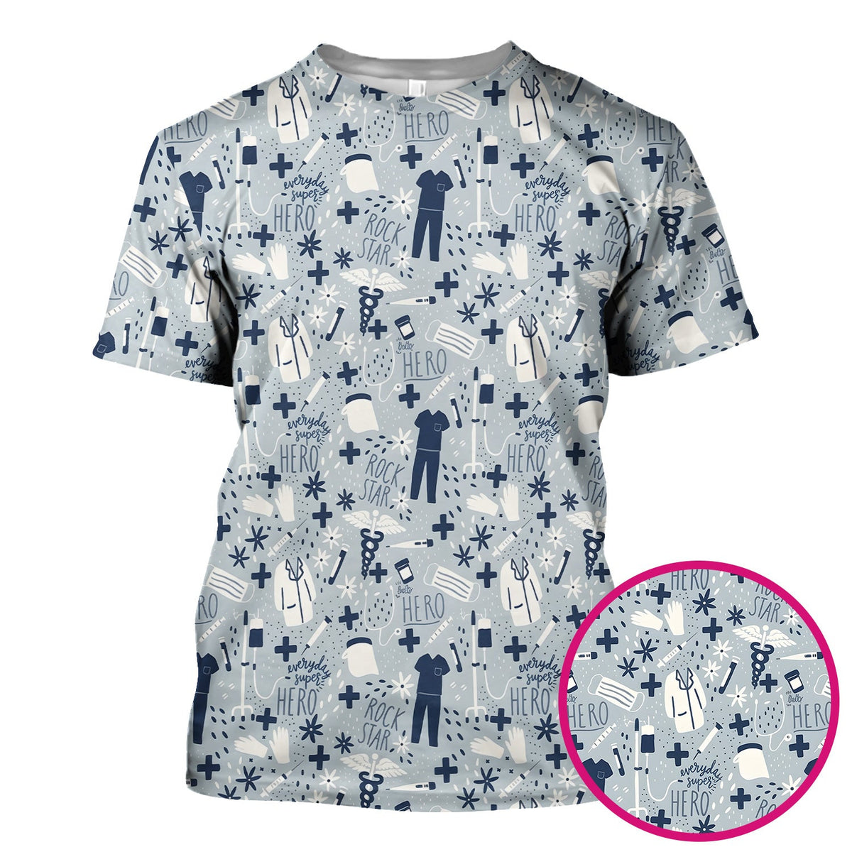 Healthcare Hero Medical Tools Nurse Scrub Top