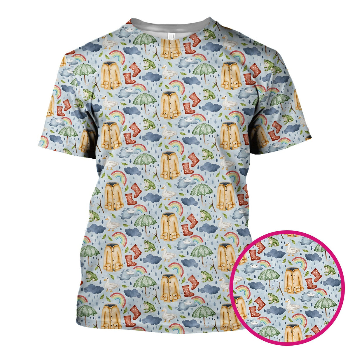 Rainy Day Ducks & Frog Nurse Scrub Top
