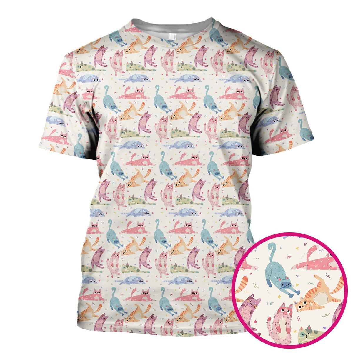 Pastel Cat Nurse Scrub Top