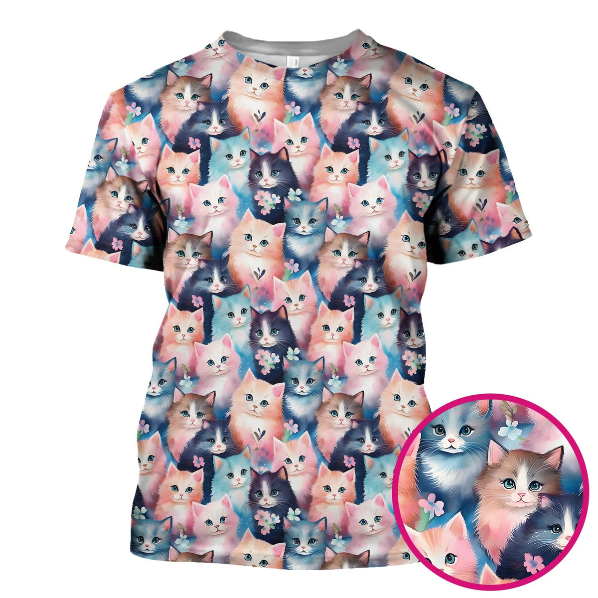 Pastel Kitten Aesthetic Nurse Scrub Top