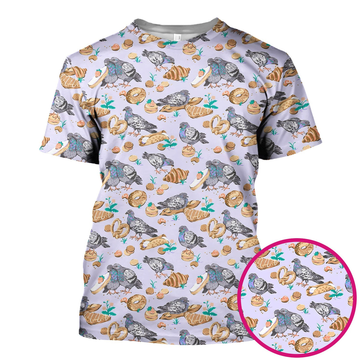 Pigeon Bread Snack Nurse Scrub Top