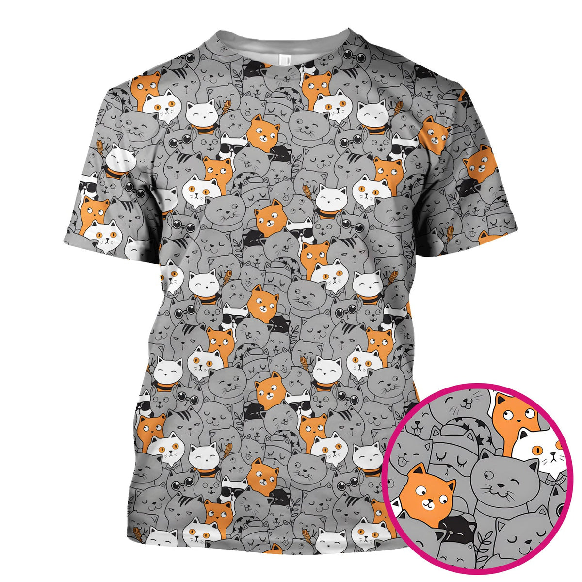Cats Cute Expressions Nurse Scrub Top