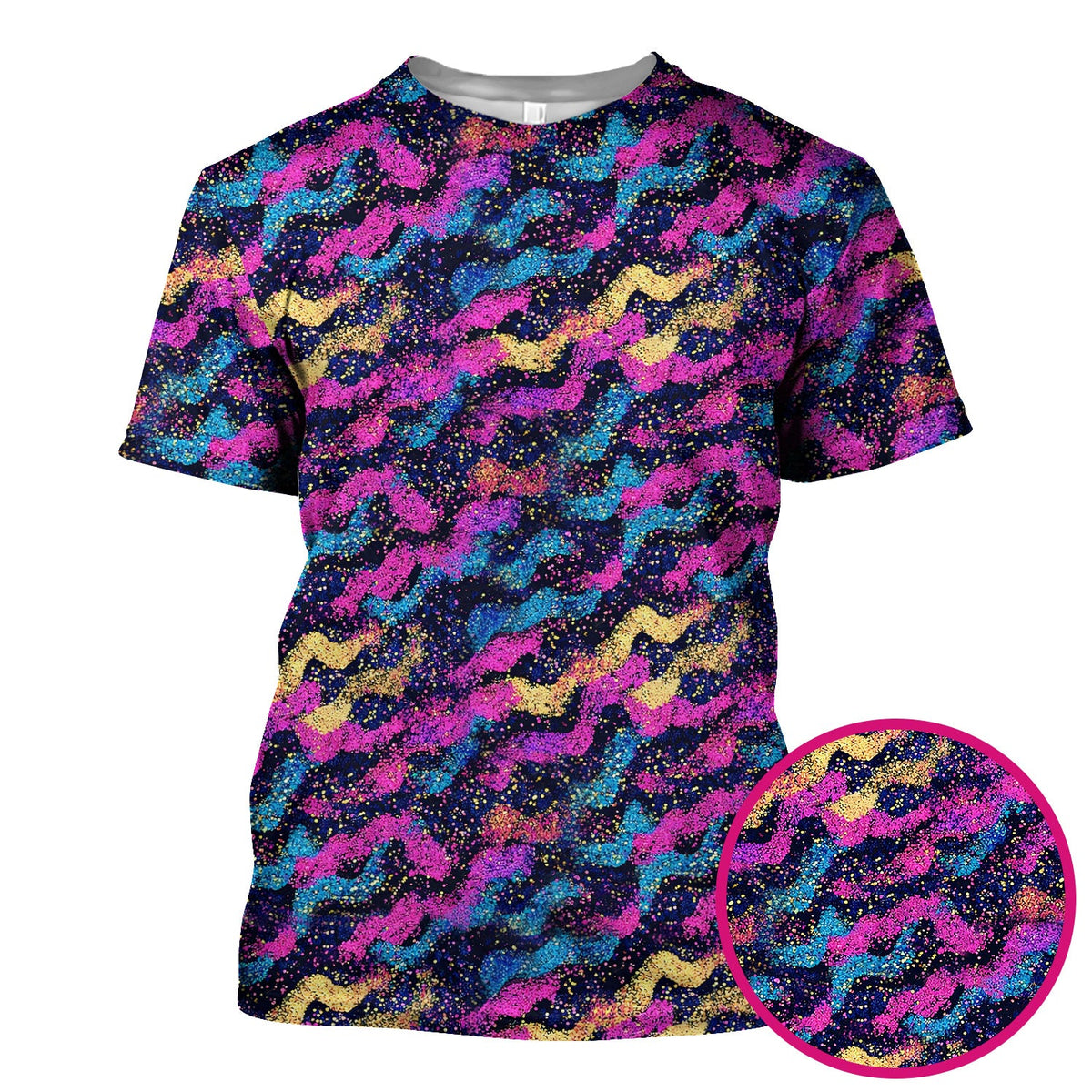 Neon Glitter Galaxy Nurse Scrub Top