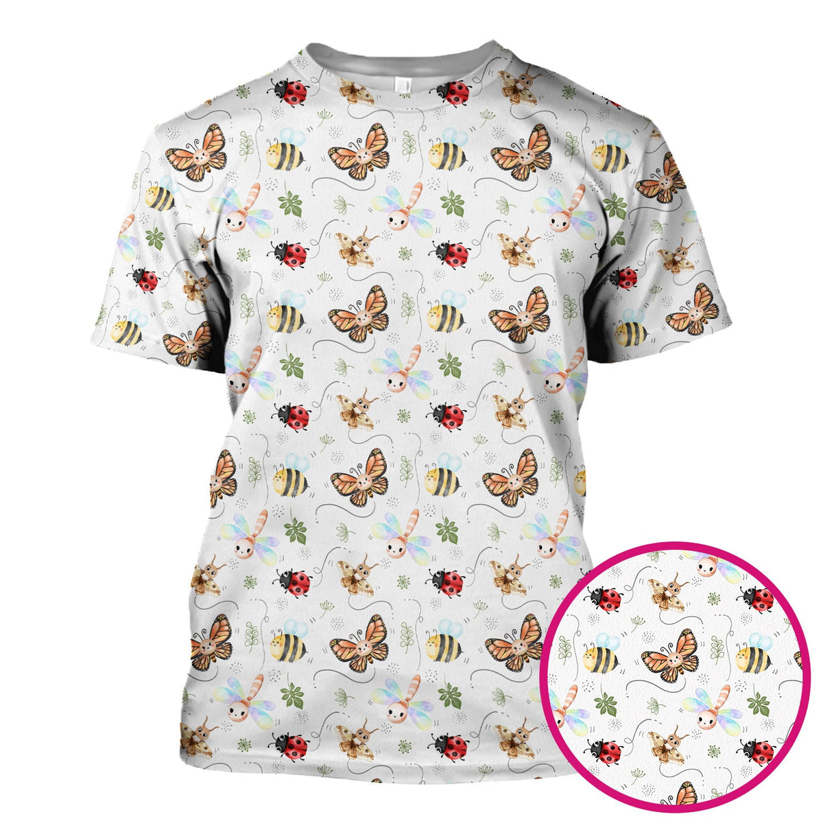 Colorful Garden Insect Nurse Scrub Top