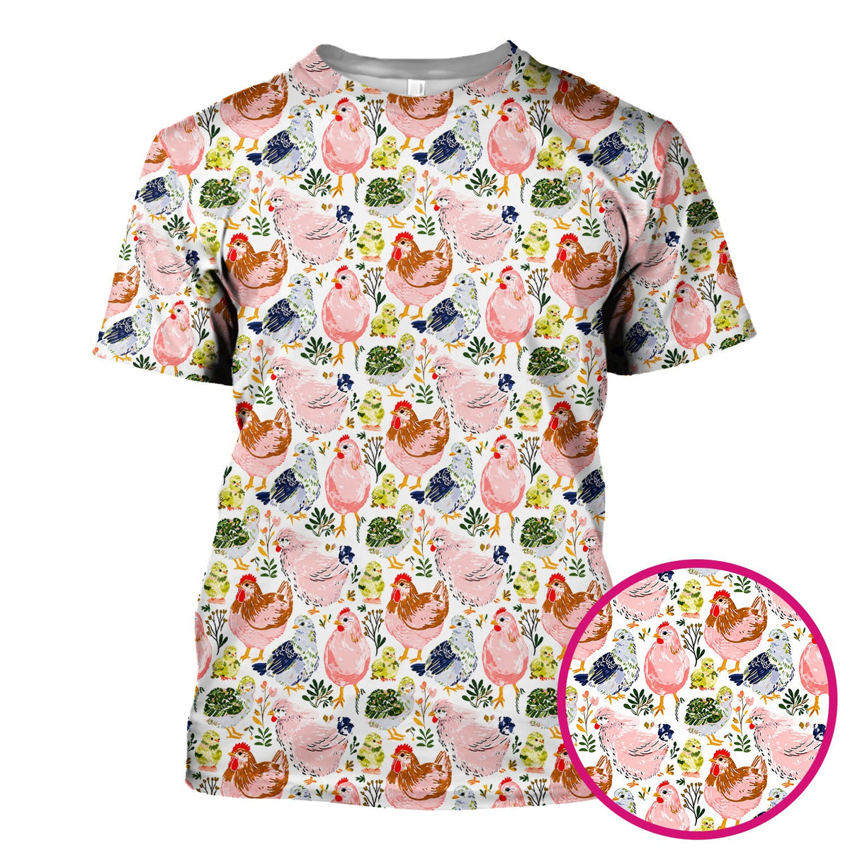 Farm Chicken Hen Chick Nurse Scrub Top