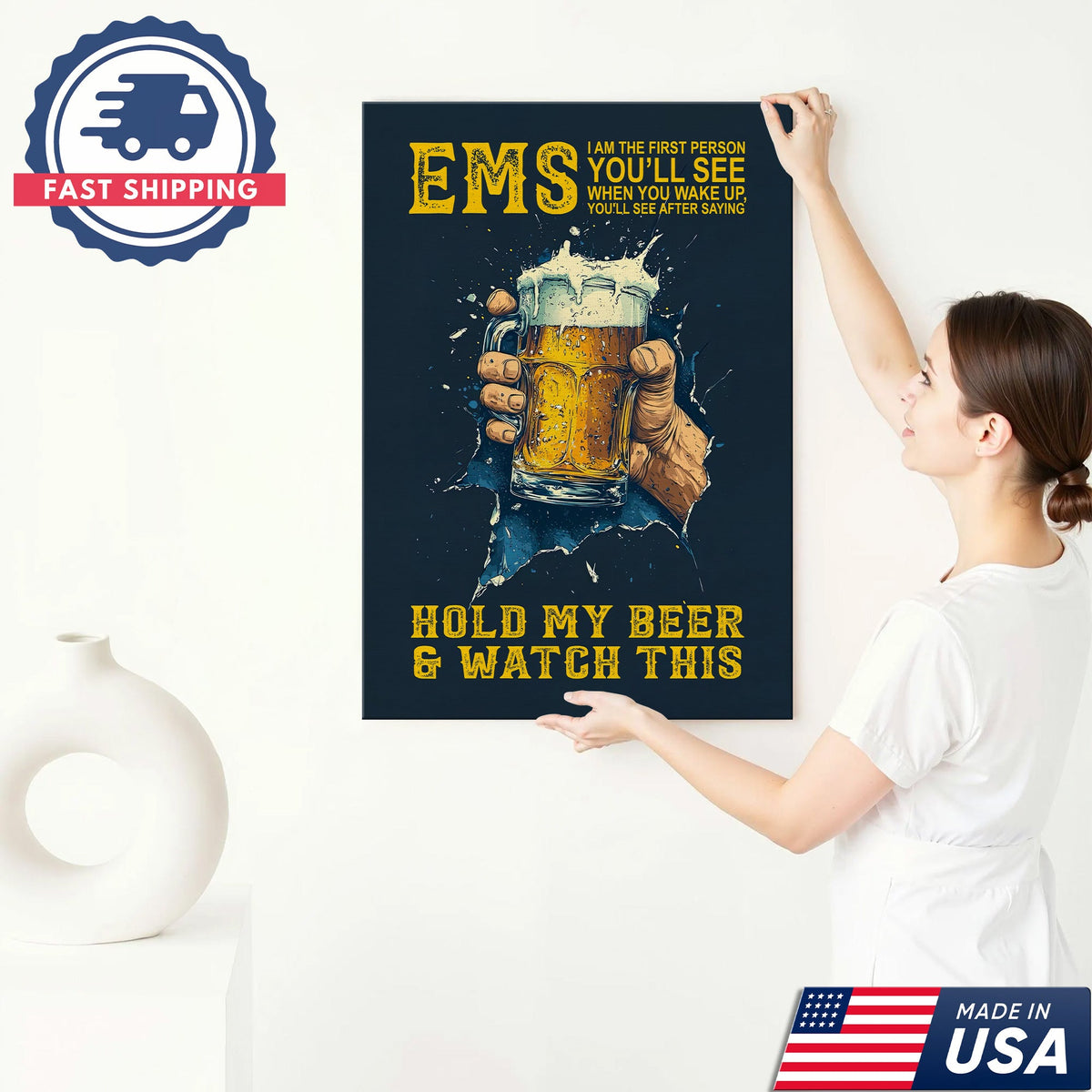 Hold My Beer EMS Nurse Canvas