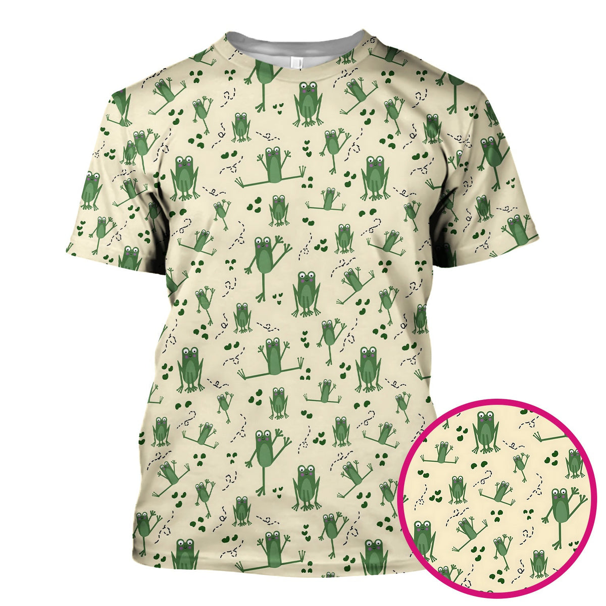 Frog Jumping Footprint Trail Nurse Scrub Top
