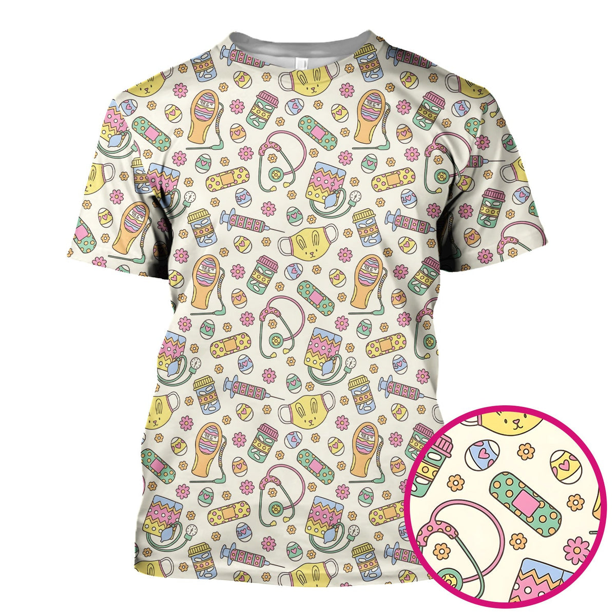 Nurse Bunny Scrub Top - Easter Gift